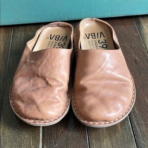 VIBAe Cognac Brown ROMA Leather Slip-On Shoes